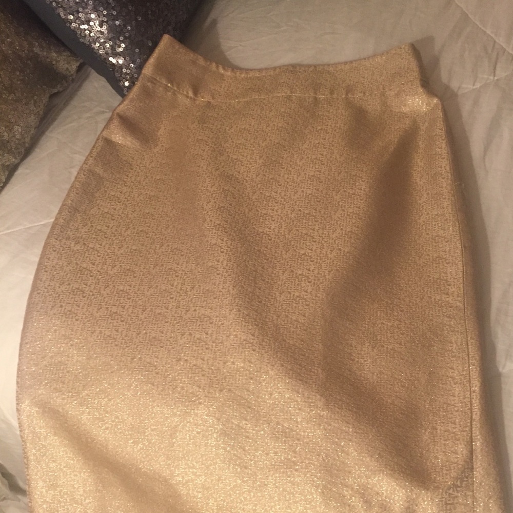 J. Crew gold silk skirt, size 0.